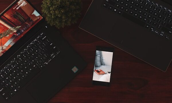 2 laptops and mobile phone.